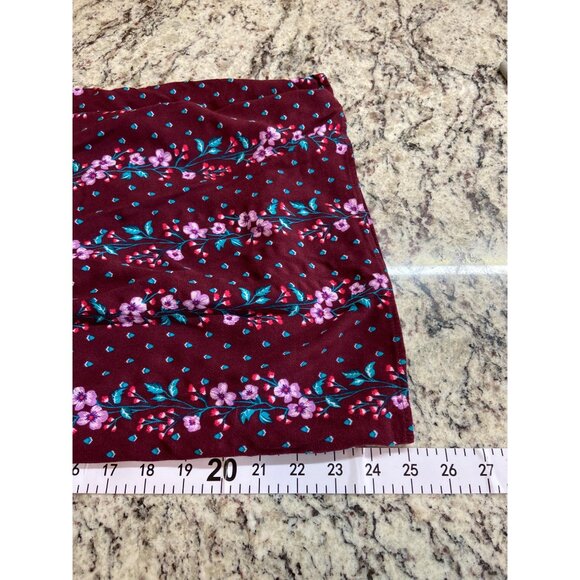 Old Navy Blouse XXL Burgundy Floral Long Sleeve Elastic Cottagecore Lagenlook - Picture 7 of 7